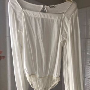 Free People White Body suit Top size small